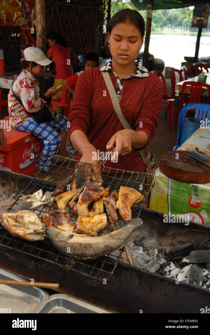 Cooked Fish Market Cambodia Siem Reap Cambodia Asia Stock Photo Alamy