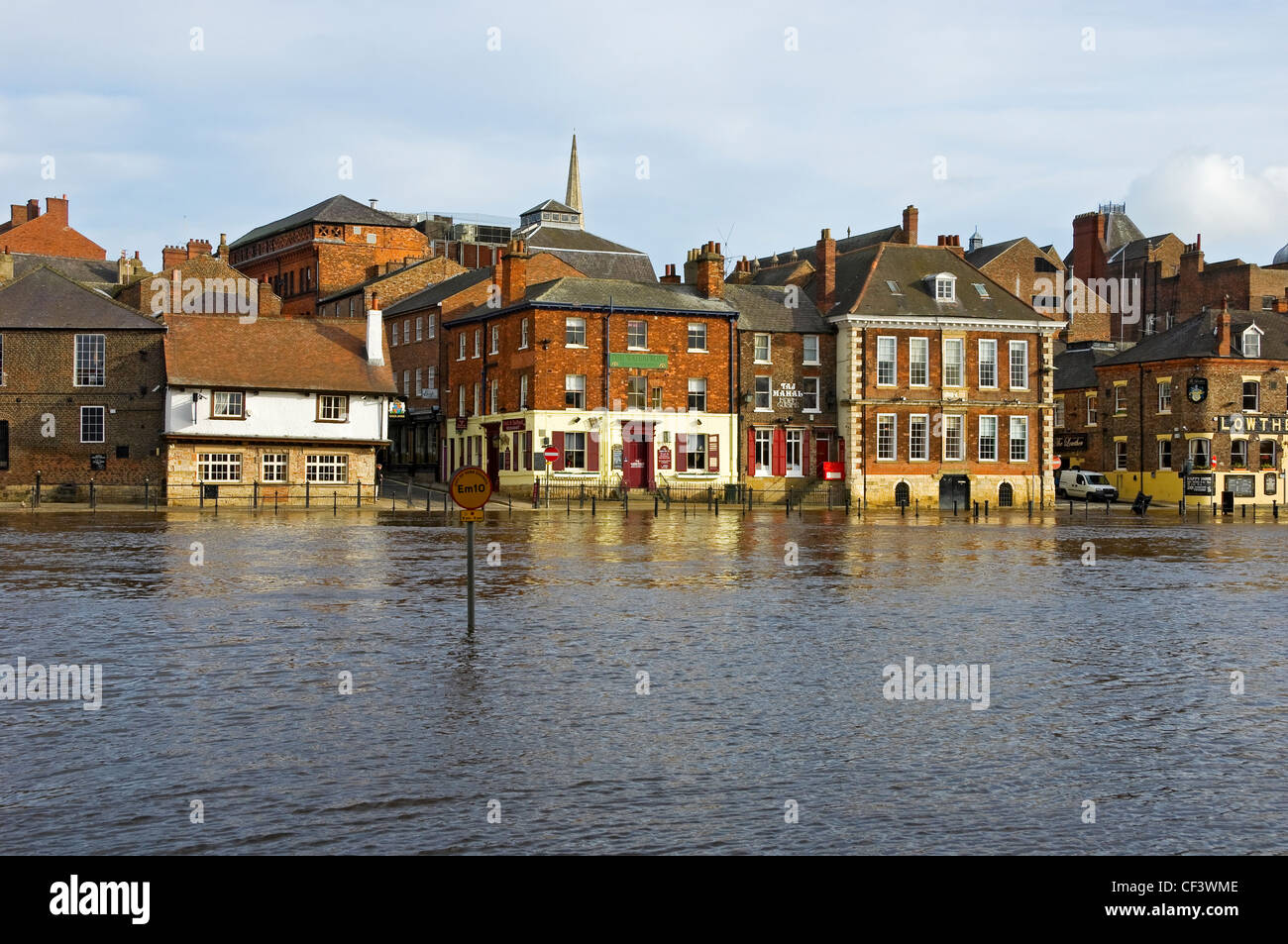 The River Ouse in flood at King's Staith Stock Photo Alamy