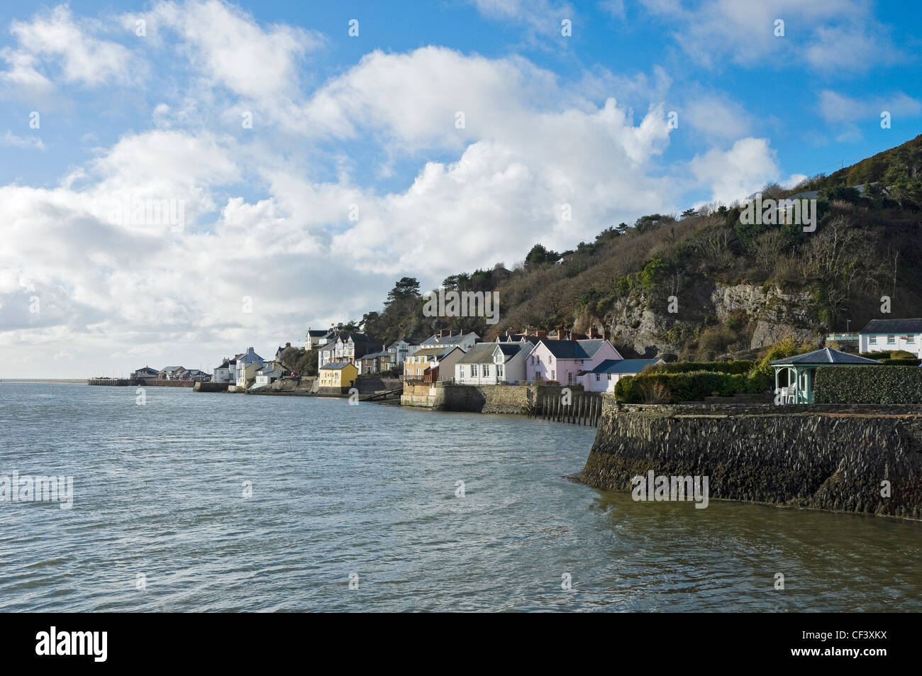 Houses along the seafront at Aberdovey on the north side of the estuary