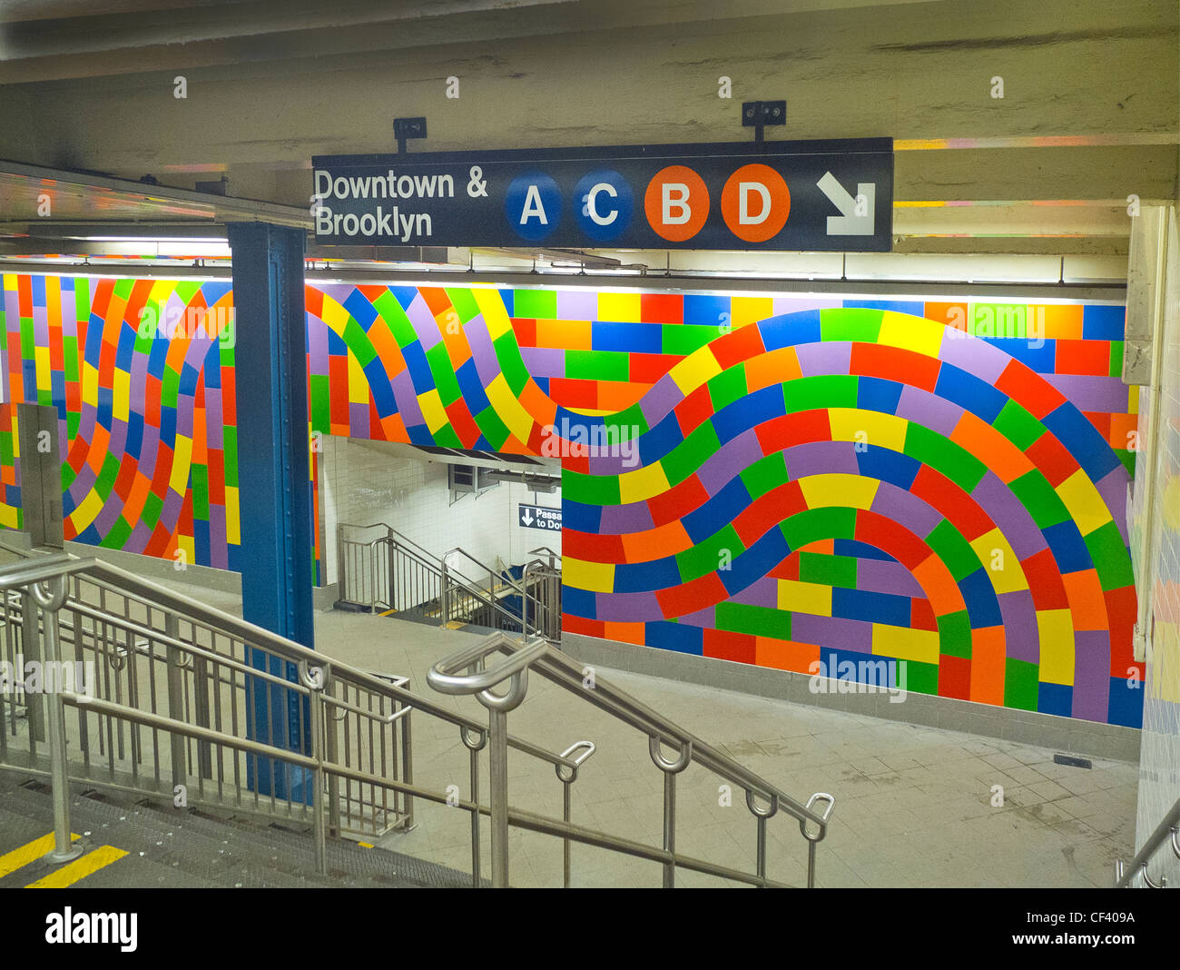 Sol Lewitt artwork in NYC subway Stock Photo