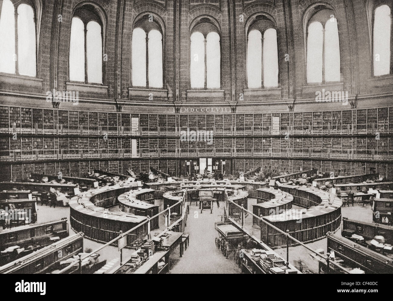 The Library reading room, British Museum, London, England in the late 19th century. Stock Photo