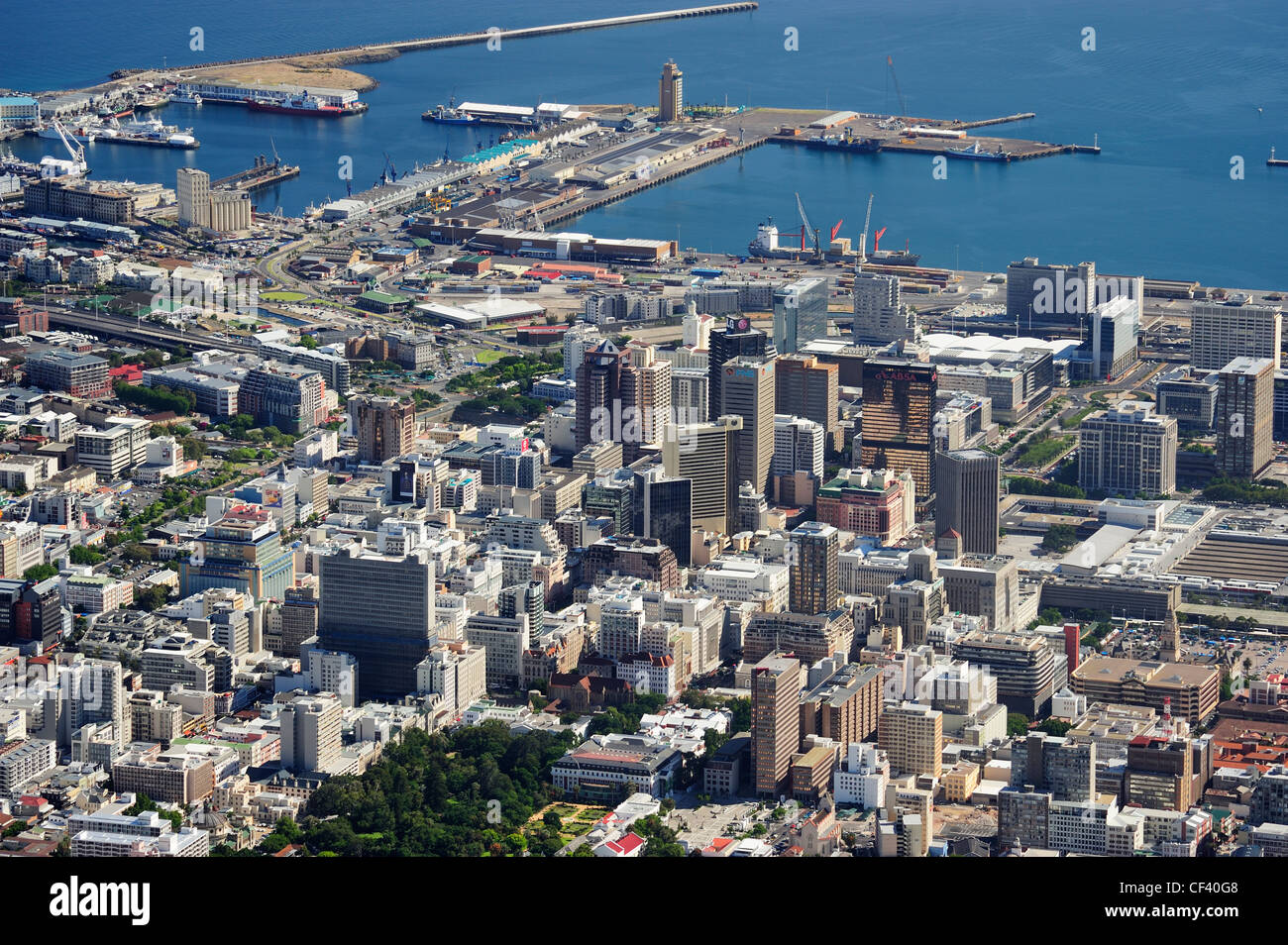 Cape Town from Table Mountain, Western Cape, South Africa Stock Photo