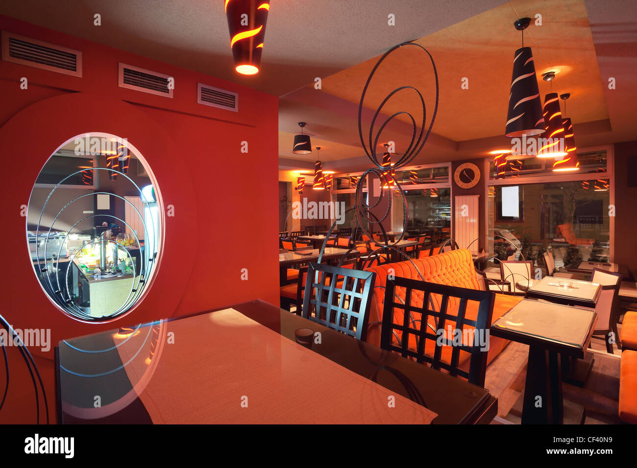 Interior Of A Restaurant Modern Design In Few Colors