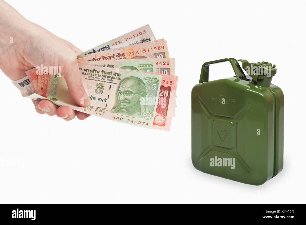 Indian rupee banknotes hand hi-res stock photography and images - Alamy