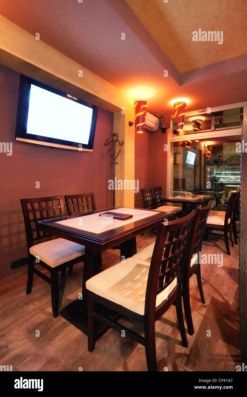 Interior Of A Restaurant Modern Design In Few Colors