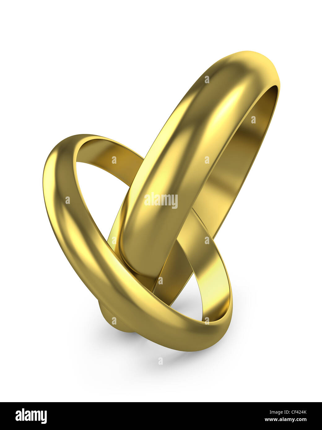 Pair of connected wedding rings isolated on white background Stock Photo Alamy