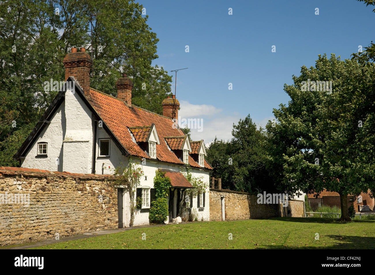 A cottage on the green at Burton village in East Yorkshire Stock