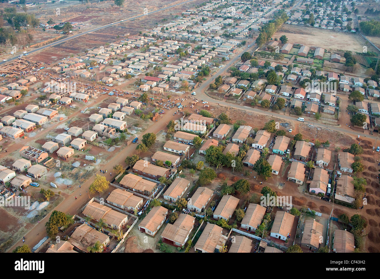 Aerial images of high density urban areas from Zimbabwe Stock Photo Alamy