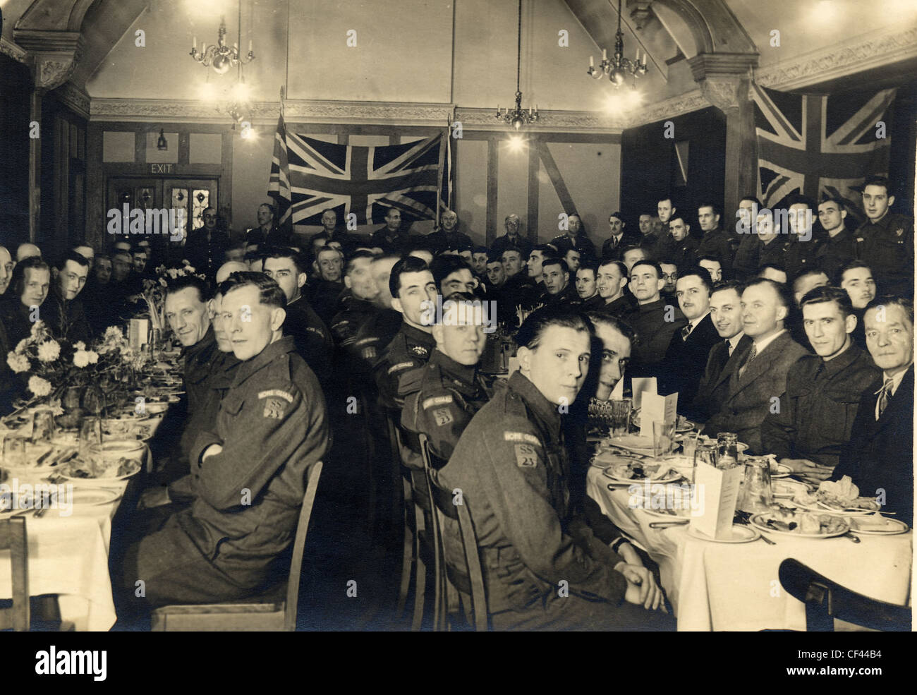 Regimental dinner, 23rd Staffordshire Battalion, Home Guard, c 1941. Stock Photo
