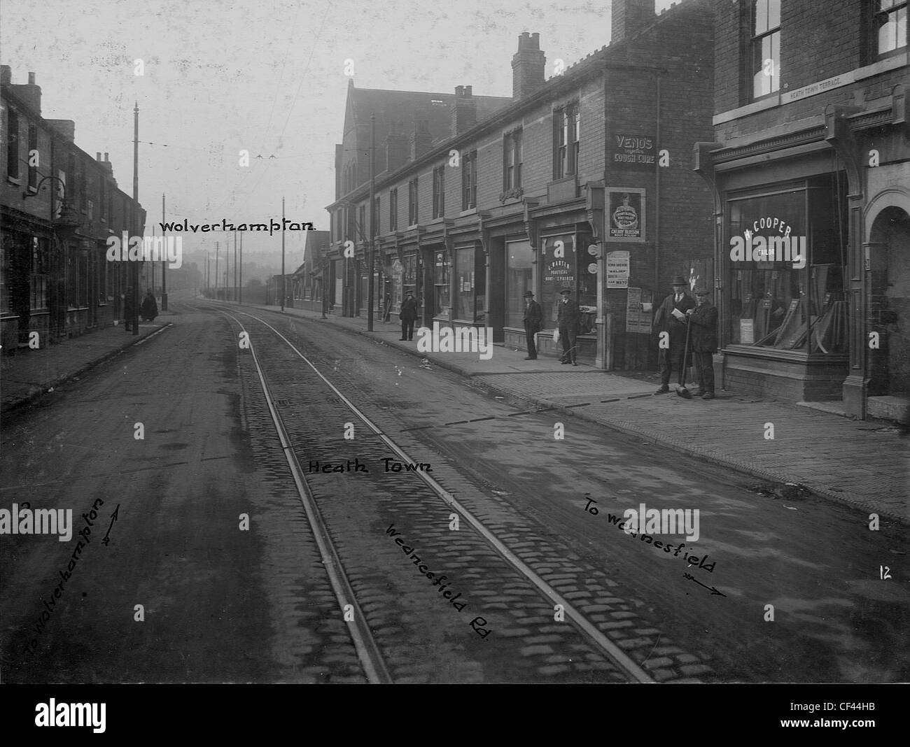 Wednesfield Road, Heath Town, Wolverhampton, October 1921 Stock Photo