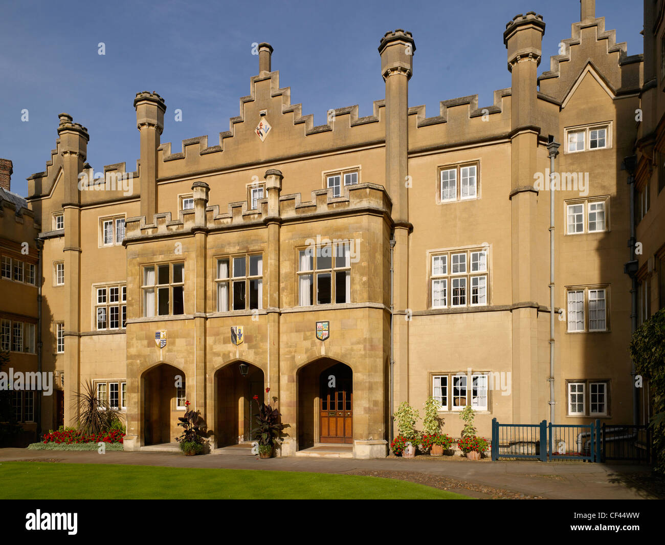 Exterior of Sidney Sussex College. Oliver Cromwell was among the first students (although his father got sick and he never gradu Stock Photo