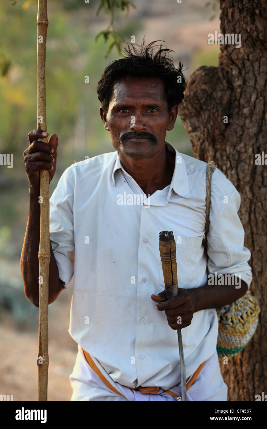 Shepherd  Andhra Pradesh South India Stock Photo