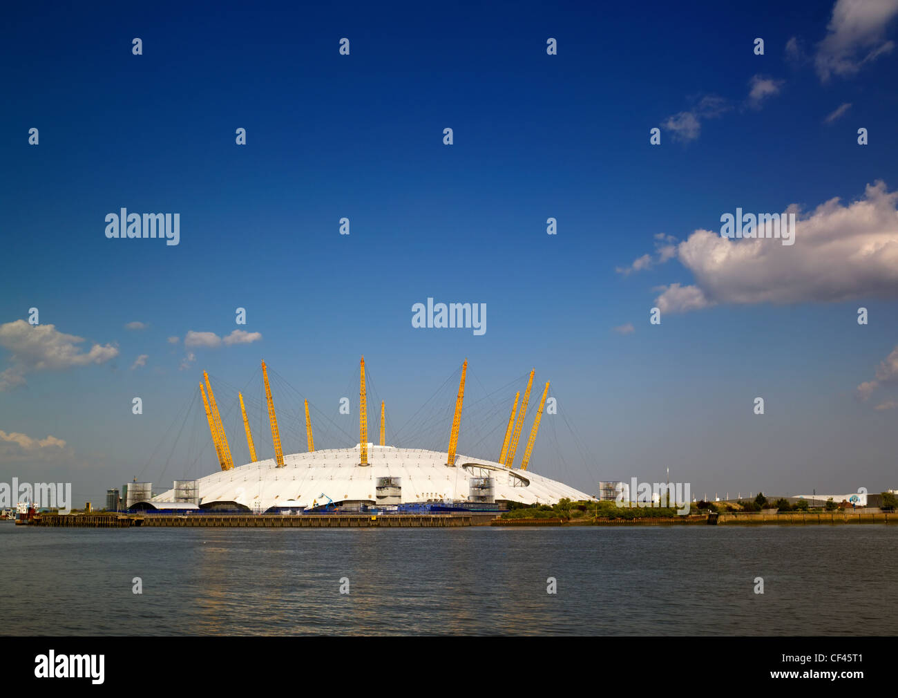 A view toward the O2 Concert Hall. Formerly called the Dome, it is still the largest domed structure in the world Stock Photo