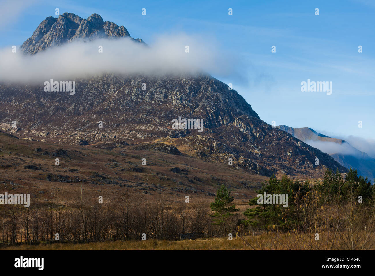 East face of Tryfan, home of many rock climbs. Snowdonia, North Wales Stock Photo