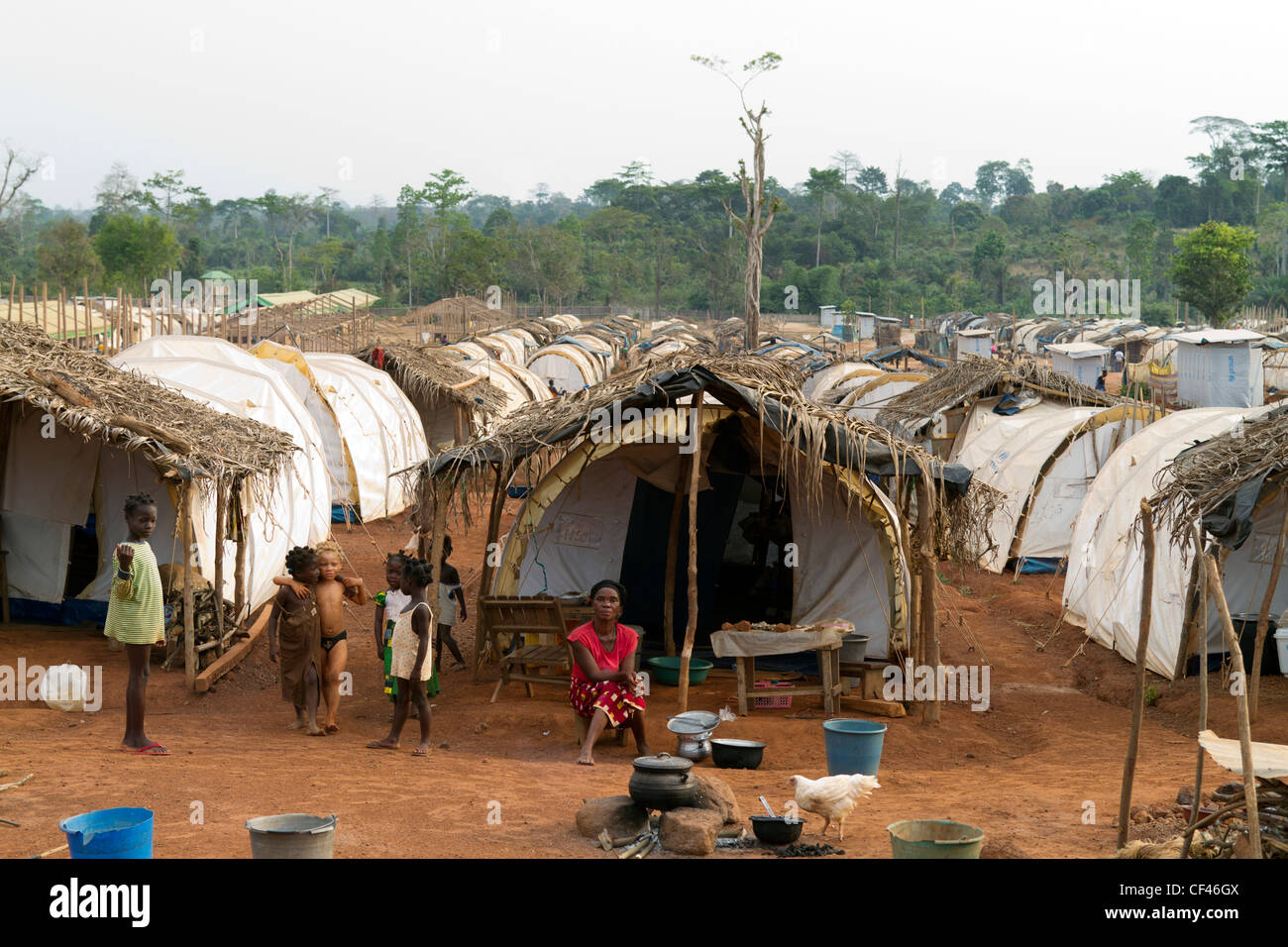 Refugees in the displaced camp of Naibly ,Duekoue, Ivory Coast ,Cote  d'Ivoire ,West Africa Stock Photo - Alamy