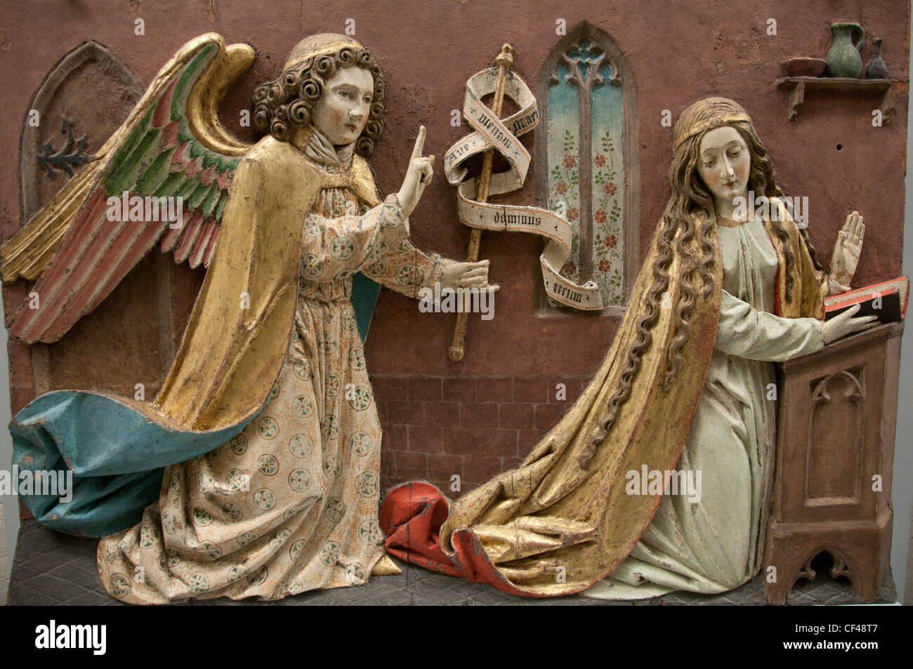 L'Annonciation of Mary debut du XVI Tyrol Austria Austrian  The Annunciation of Mary beginning of the sixteenth Austrian Tirol Stock Photo