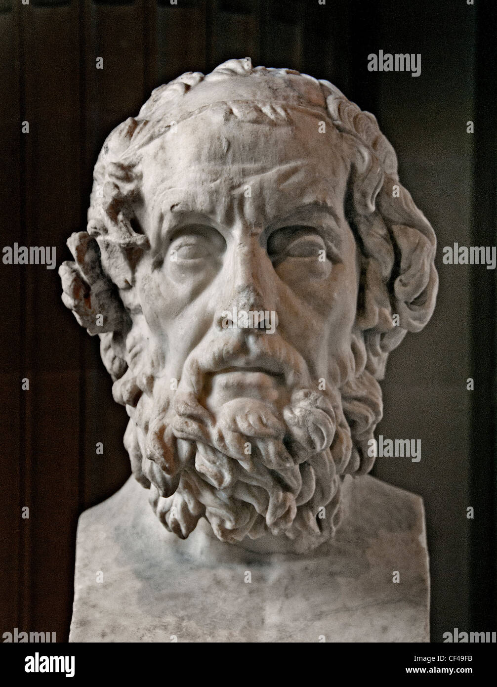 Homer Caetani Roman copy 2 cent AD of a Greek original 2 cent BC Homeros author Iliad Odyssey Greek epic poet Greece Stock Photo