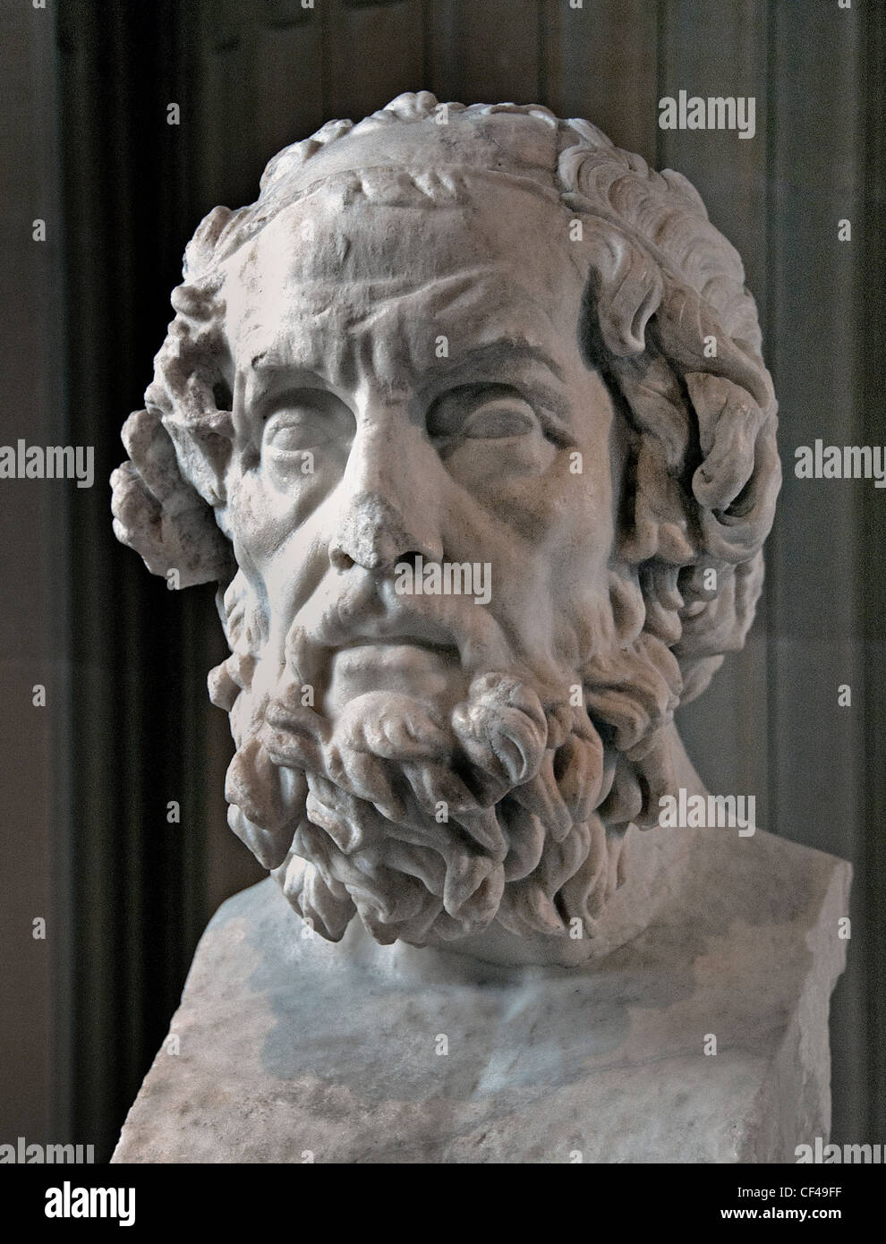 Homer Caetani Roman copy 2 cent AD of a Greek original 2 cent BC Homeros author Iliad Odyssey Greek epic poet Greece Stock Photo