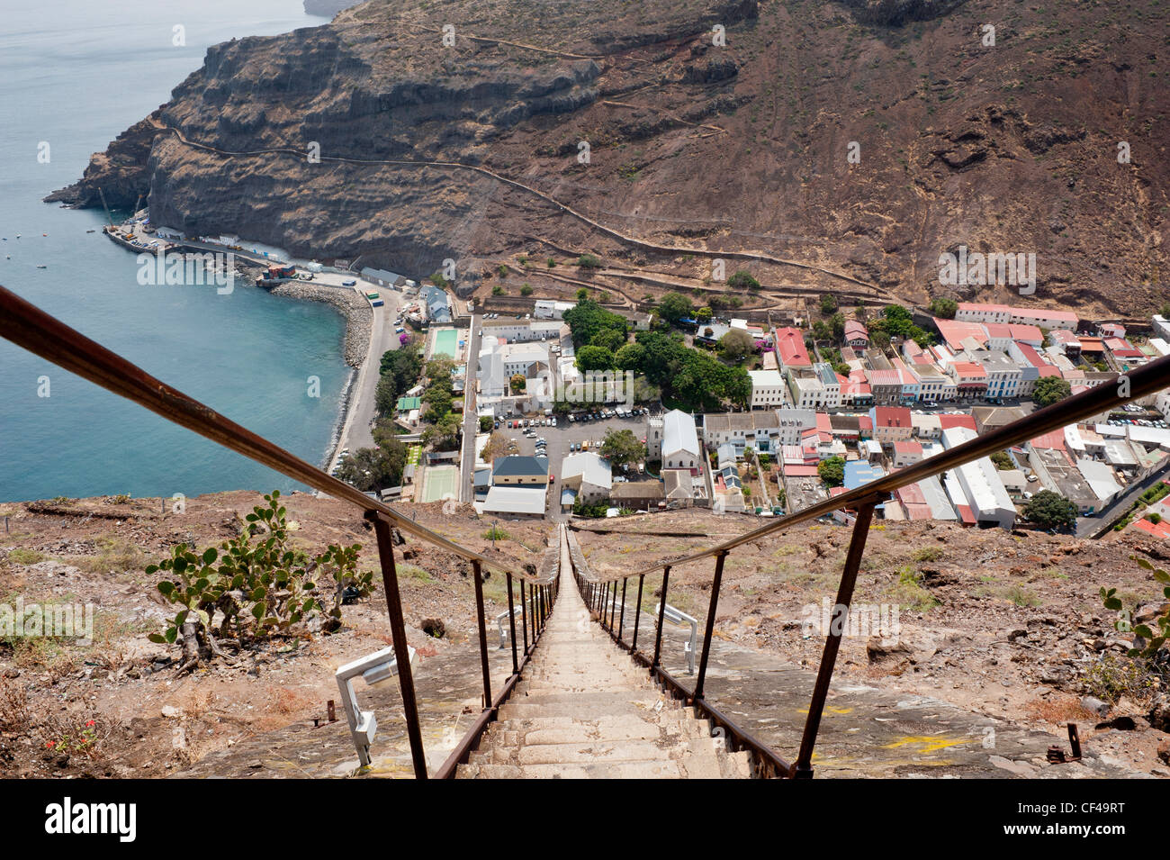 View of Jamestown from the top of Jacob's Ladder St Helena Island ...