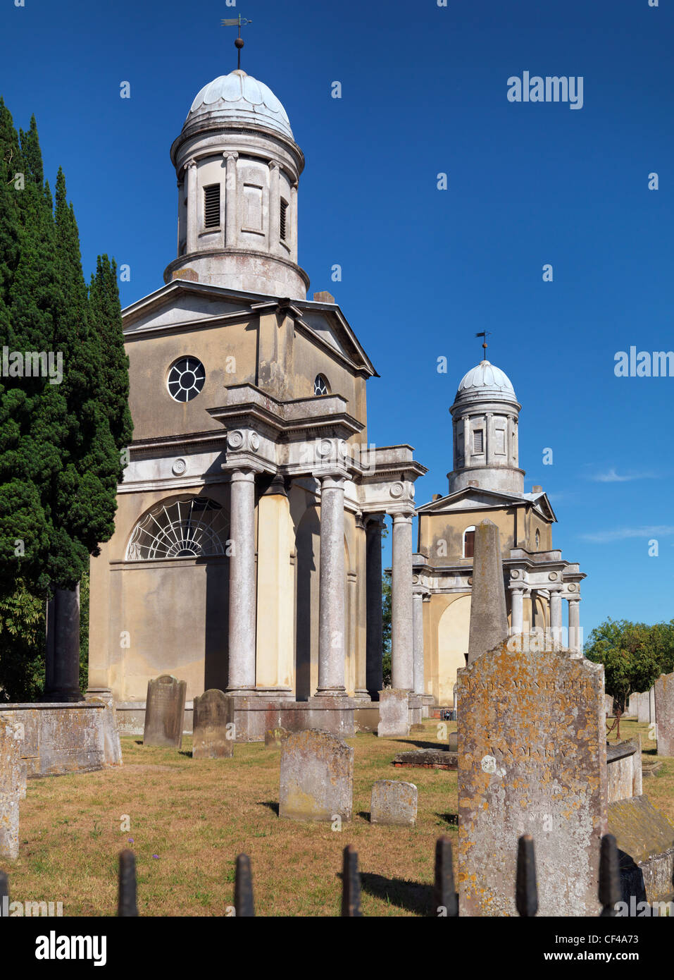 Mistley Towers standing at either end of the now demolished Church of