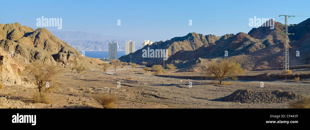 A wadi in the 'Masiv Eilat' nature reserve, on the outskirts of Eilat, Southern District, Israel Stock Photo