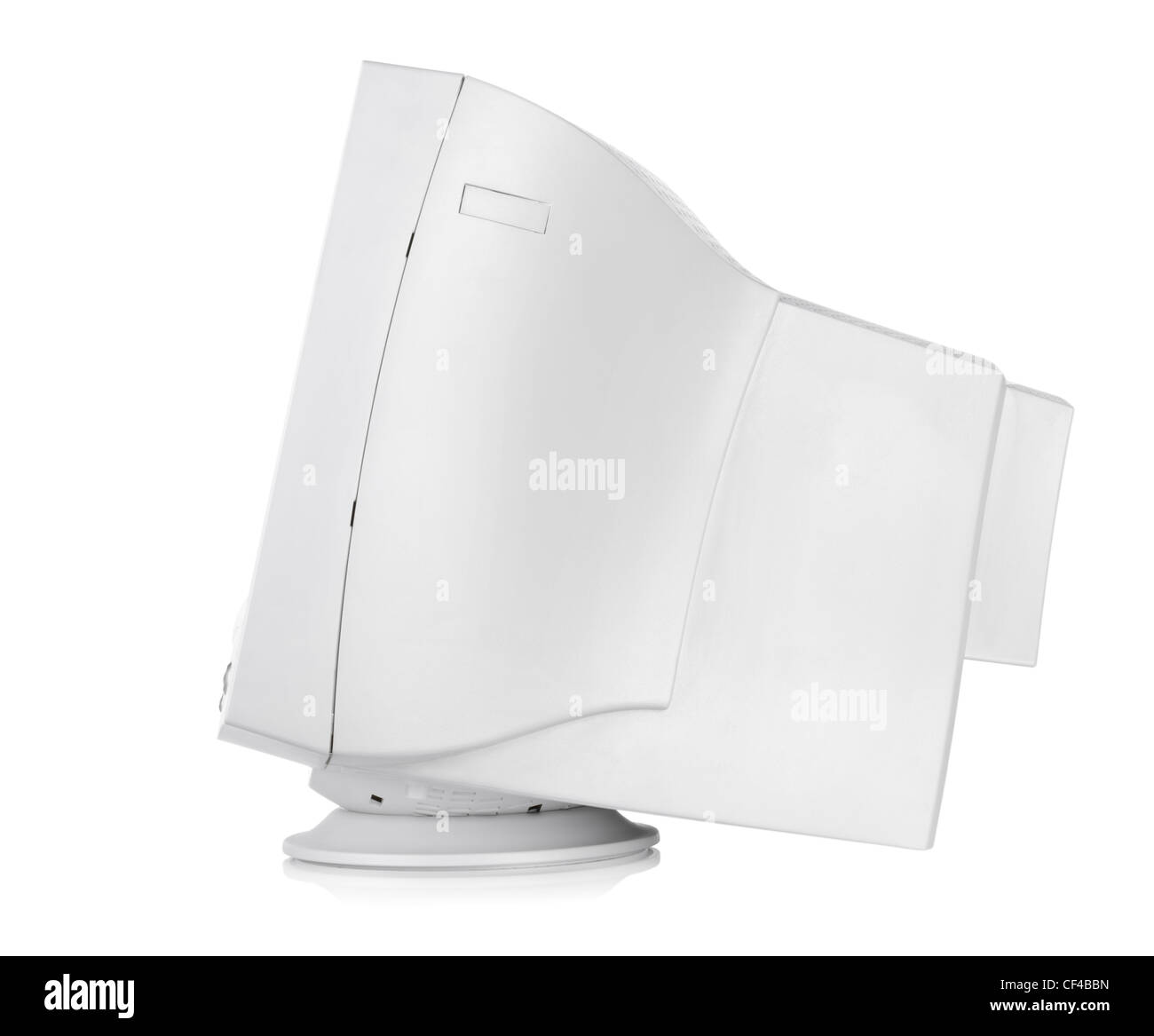 CRT monitor isolated on a white background. Clipping path Stock Photo
