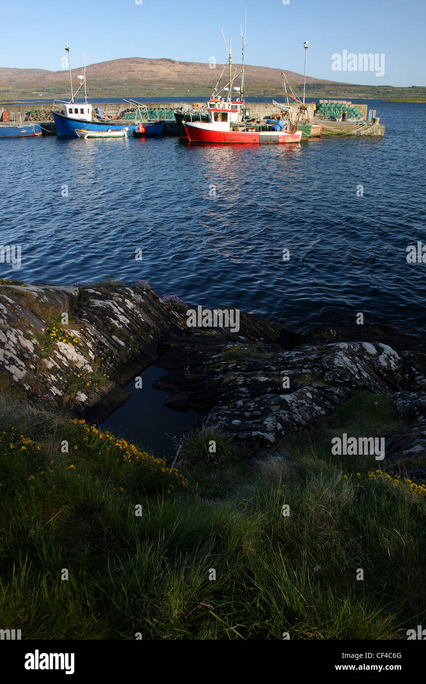 Fishing Boats At The Pier On The Sheep's Head Way; Ahakista County Cork Ireland Stock Photo