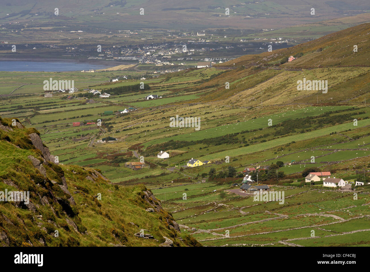 Aerial View Of Town On The Ring Of Kerry; Waterville County Kerry Ireland Stock Photo