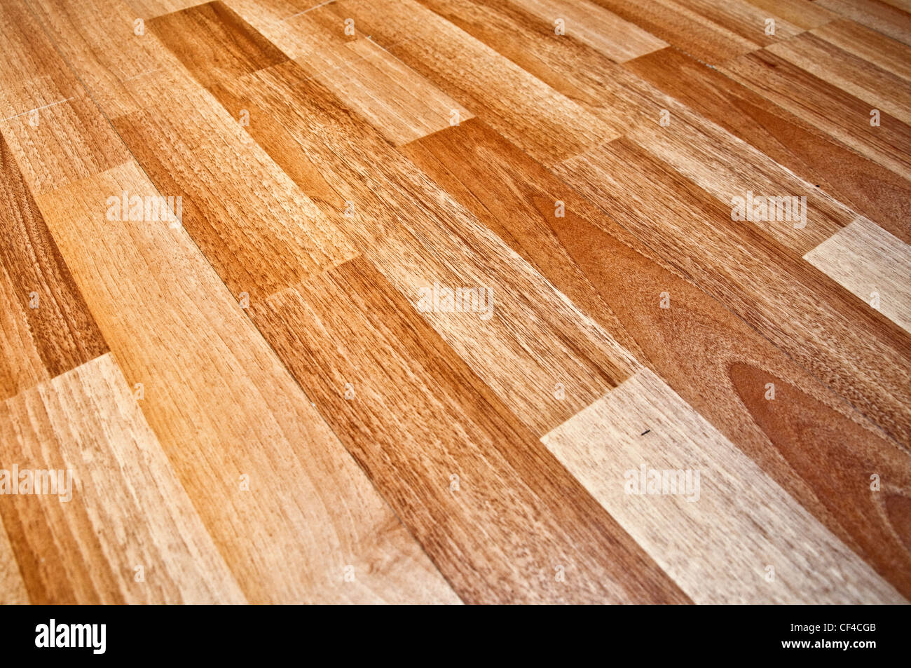 Close up detail of a beautiful wooden brown laminated floor Stock Photo