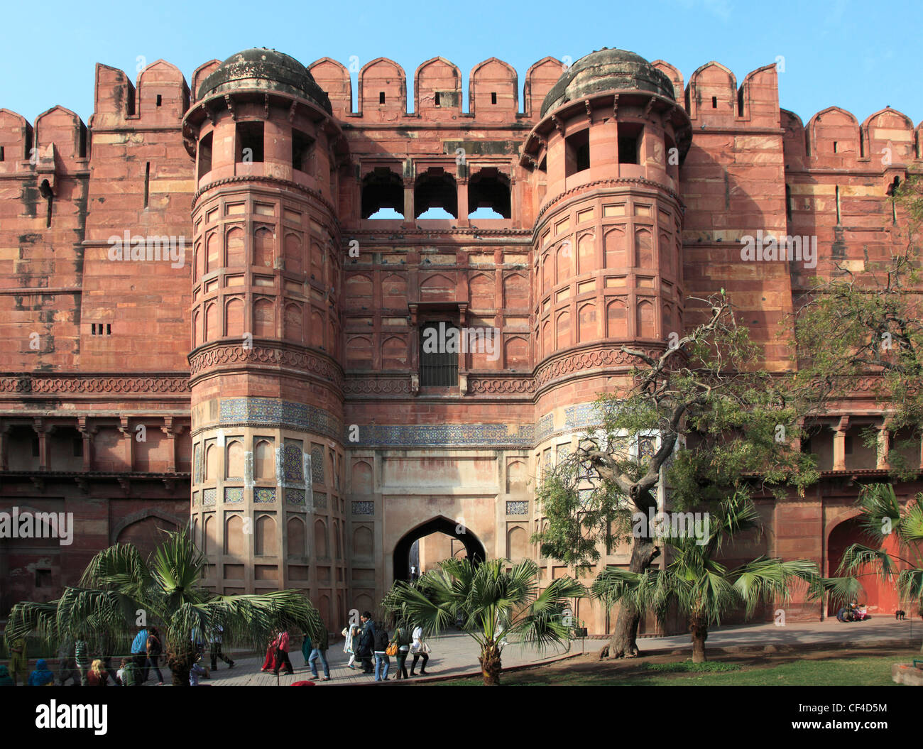 India, Uttar Pradesh, Agra, Fort, Amar Singh Gate; Stock Photo