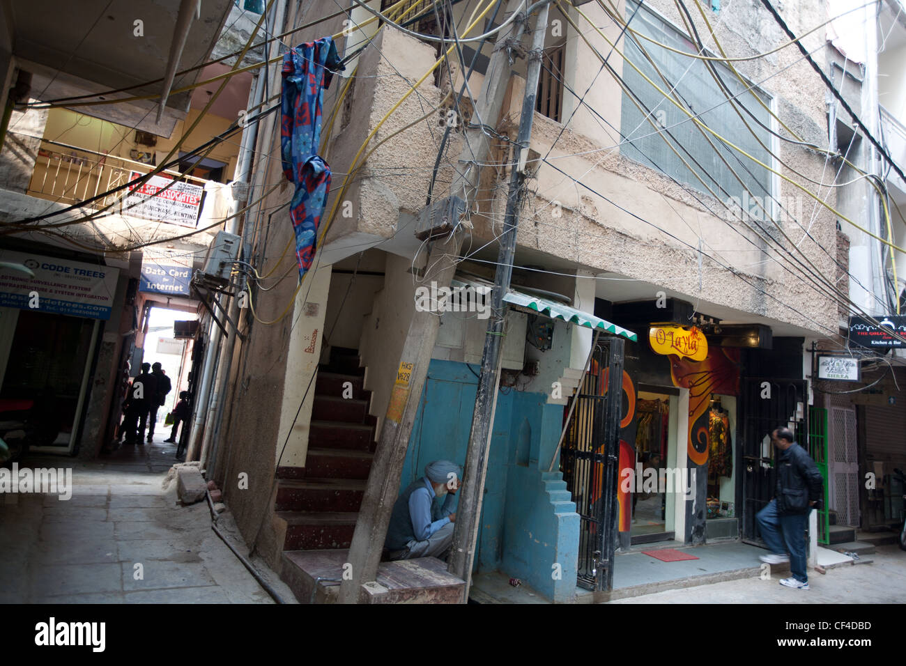 Boutiques and shops in Hauz Khas village, in south Delhi, India. Close to the ruins of Feroz
