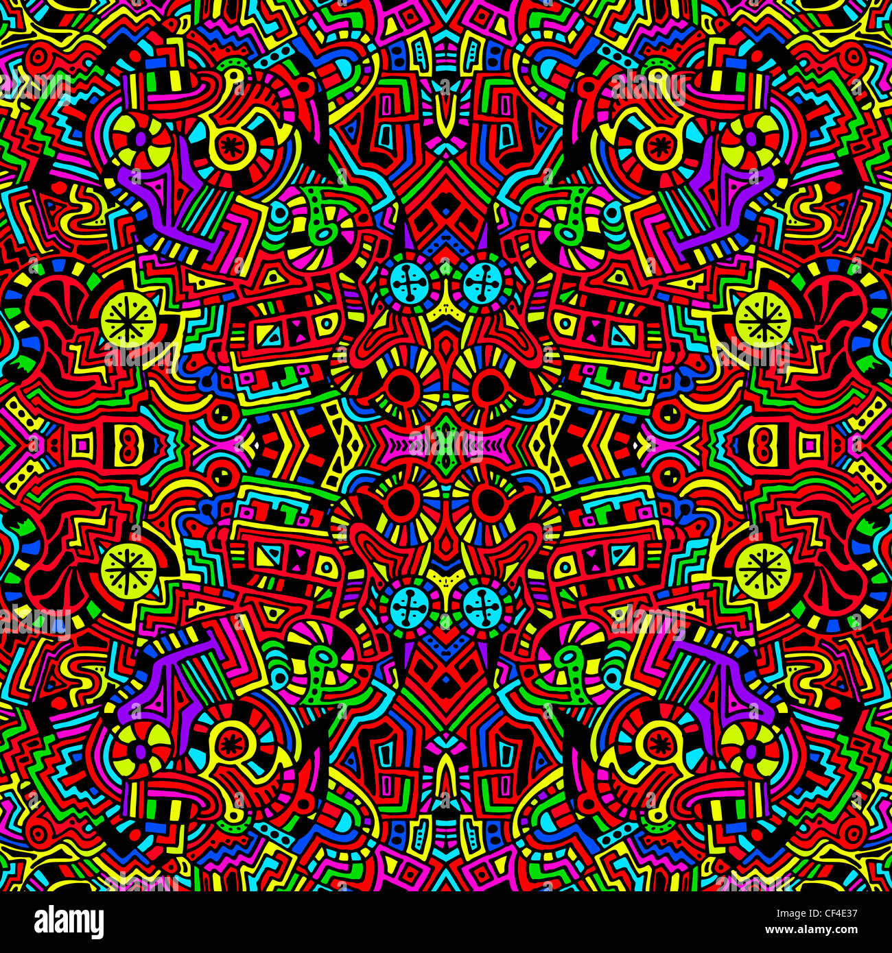 A unique, seamless very colorful and bright, abstract, modern art style