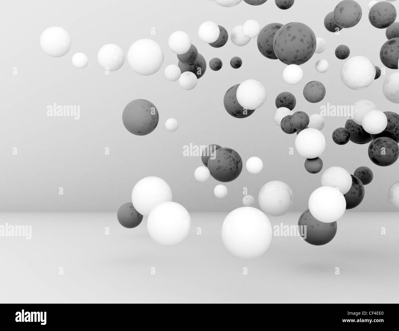 3D Spheres glossy black and white Stock Photo Alamy