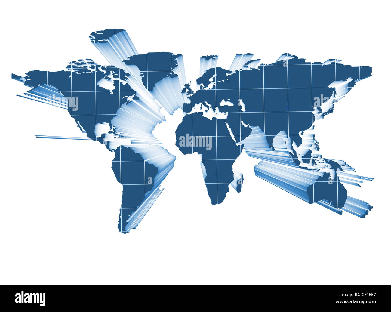 3d world map isolated on white background Stock Photo - Alamy
