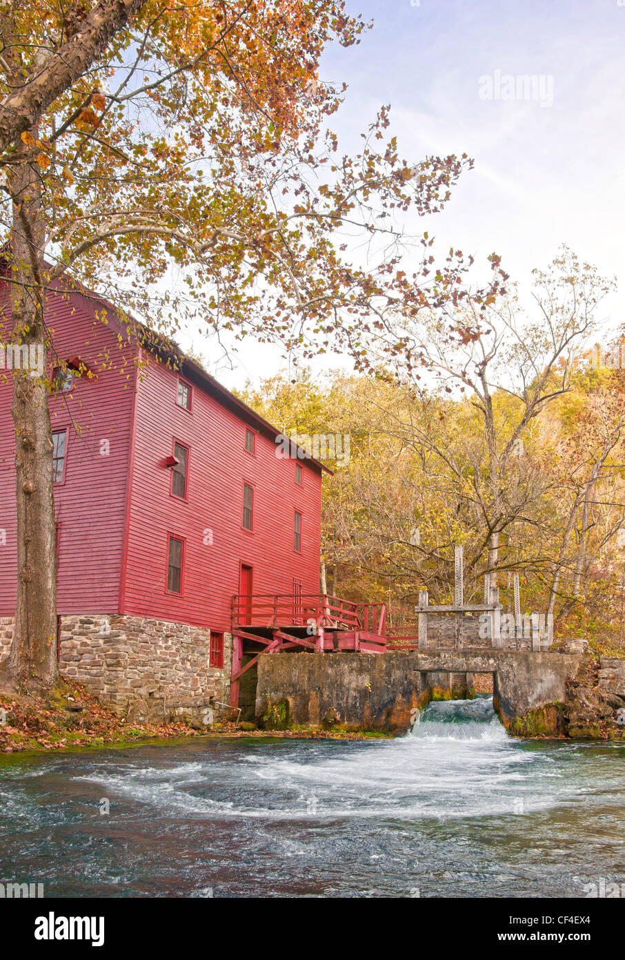 mill house at alley spring missouri in fall Stock Photo