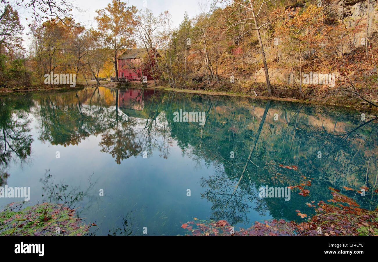 mill house at alley spring missouri in fall Stock Photo