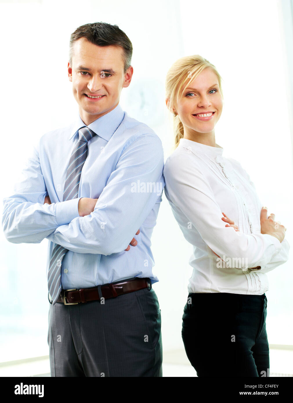 Two Business People Standing Happy Diverse Business Image Photo Two Business People Standing Happy Diverse Business Image Photo