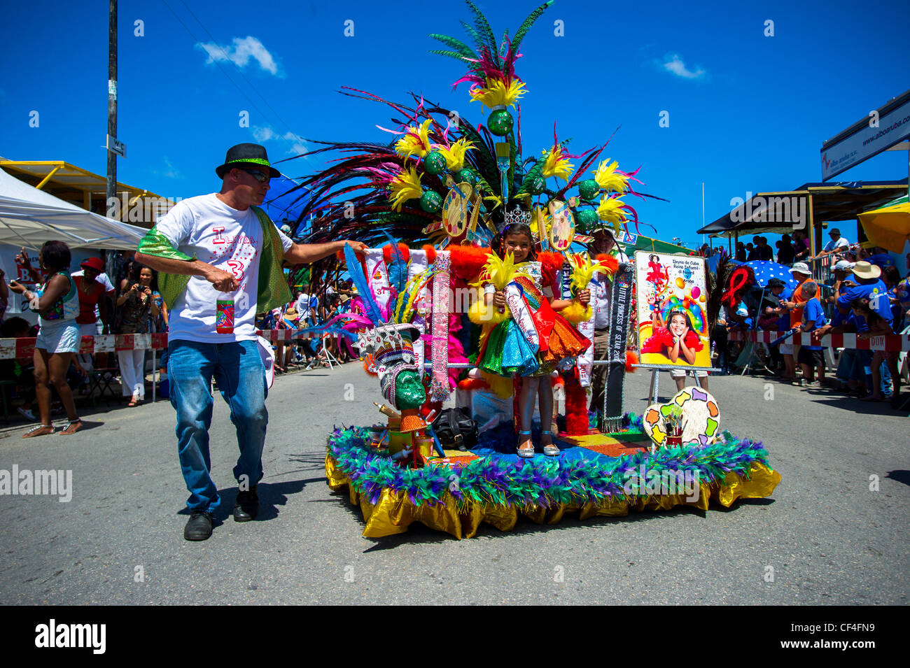 Grand Parade in Aruba celebrating the 58 Carnival festival Stock Photo