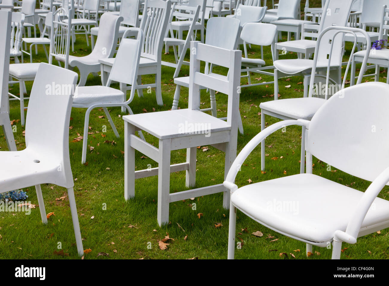 185 Empty Chairs Christchurch Earthquake Memorial Stock Photo