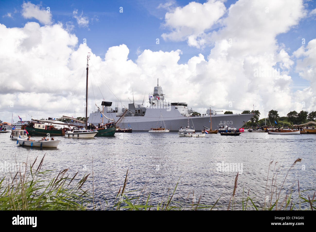 Sail Amsterdam 2010 - IJmuiden, the Netherlands - AUGUST 19 2010: Sail 2010 event starts with the spectaculair Sail-in Parade. Stock Photo