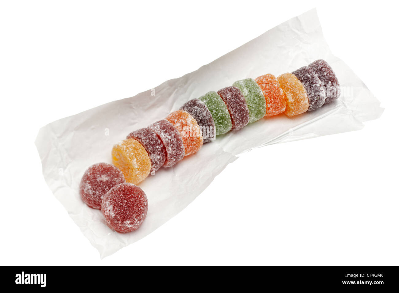 Row of sugared fruit pastilles Stock Photo Alamy