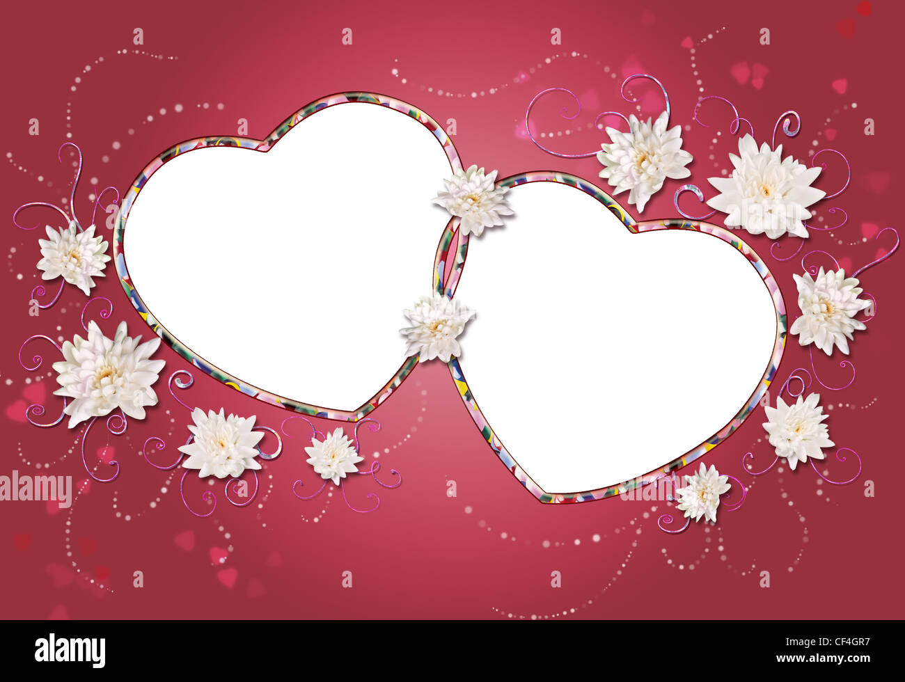 two hearts frame collage Stock Photo Alamy