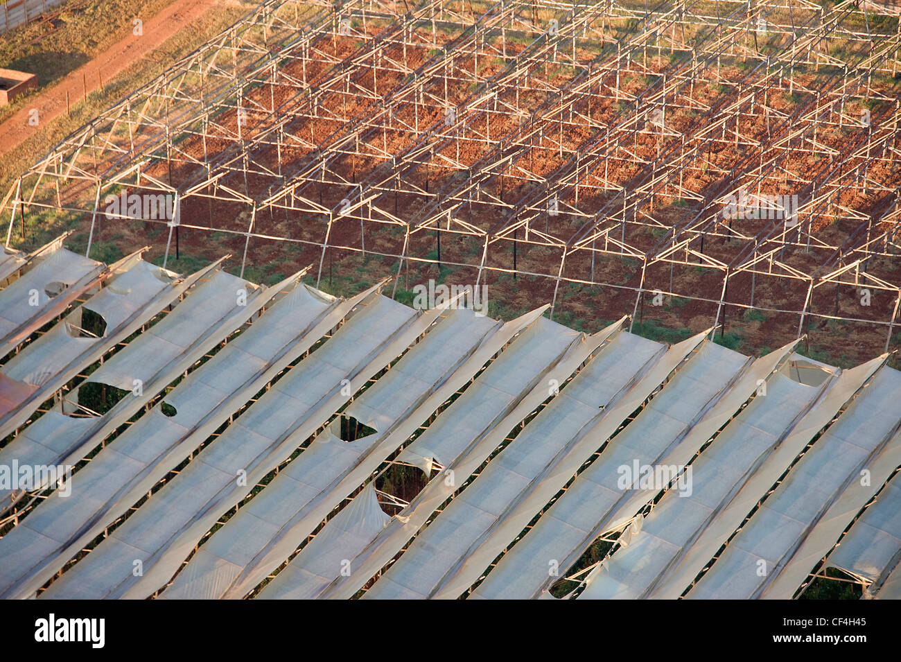 Aerial views of greenhouses from Zimbabwe Stock Photo Alamy