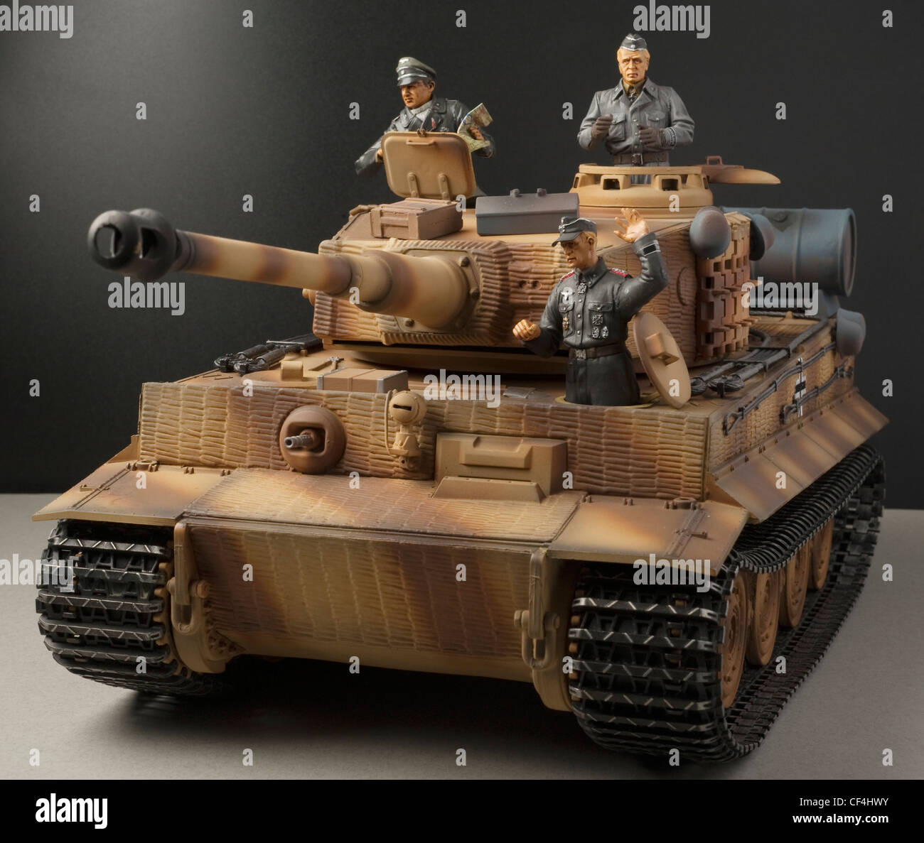 Tiger 1 tank with Zimmerit anti mine coating in late camouflage Stock