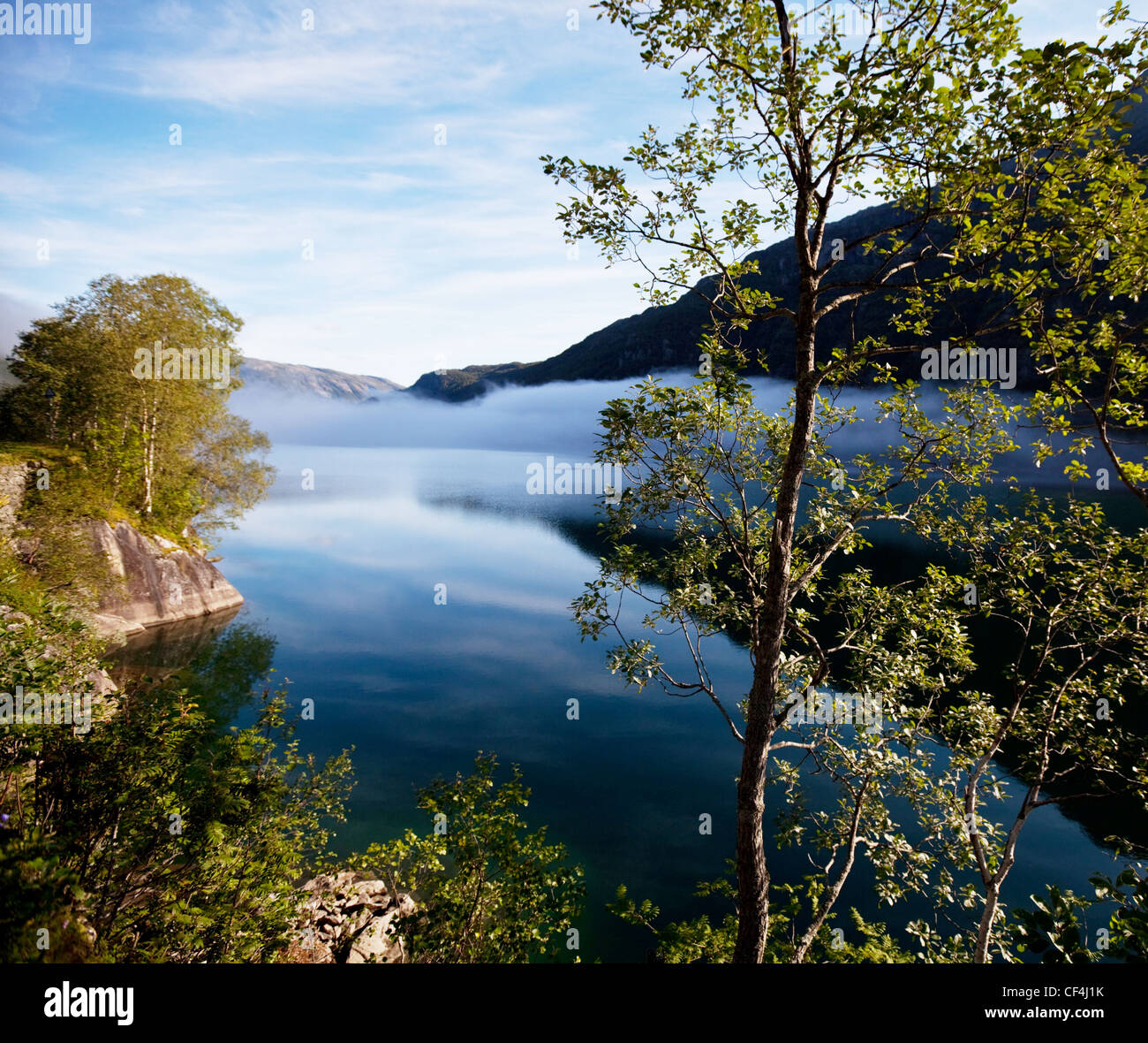 mountains lake in Norway Stock Photo