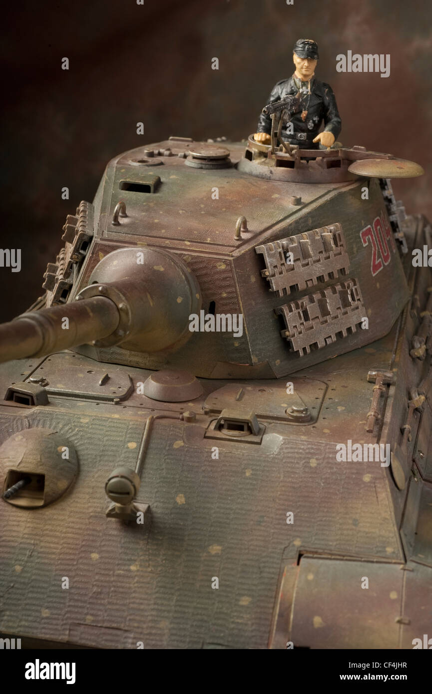 Closeup of turret on King Tiger tank 204 with Ambush camouflage Stock Photo