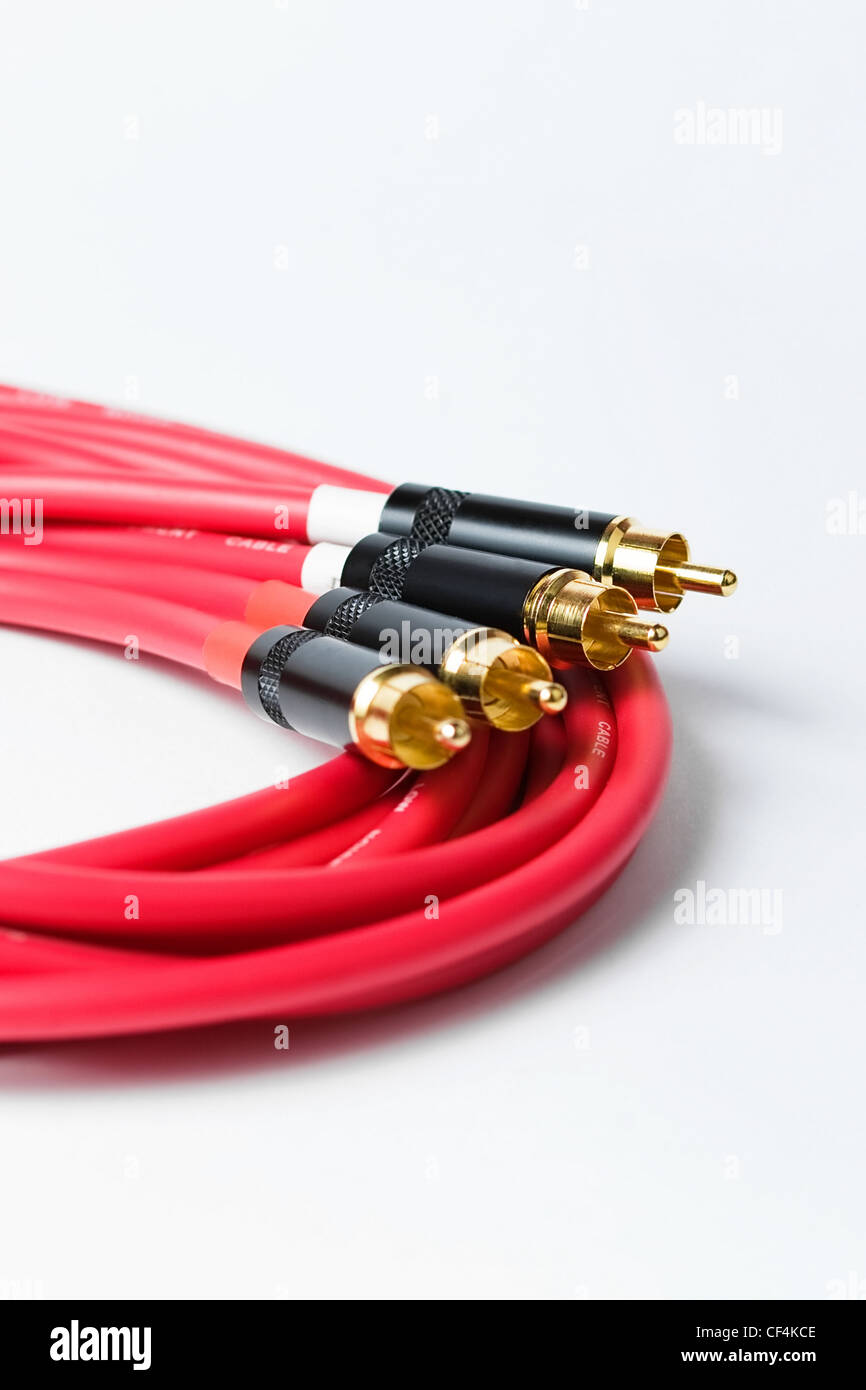 Set of professional studio wires on white background Stock Photo Alamy