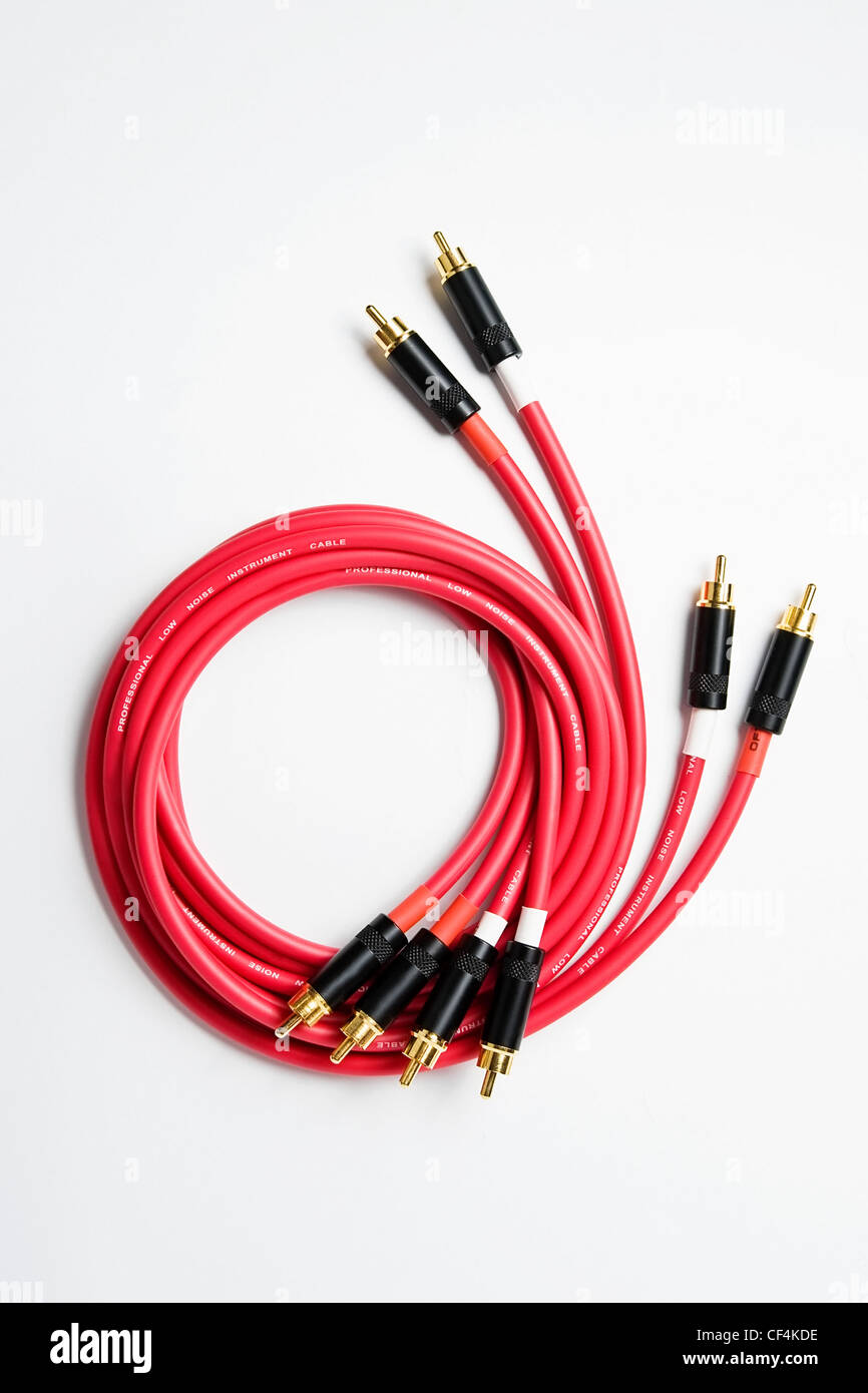 Set of professional studio wires on white background Stock Photo Alamy