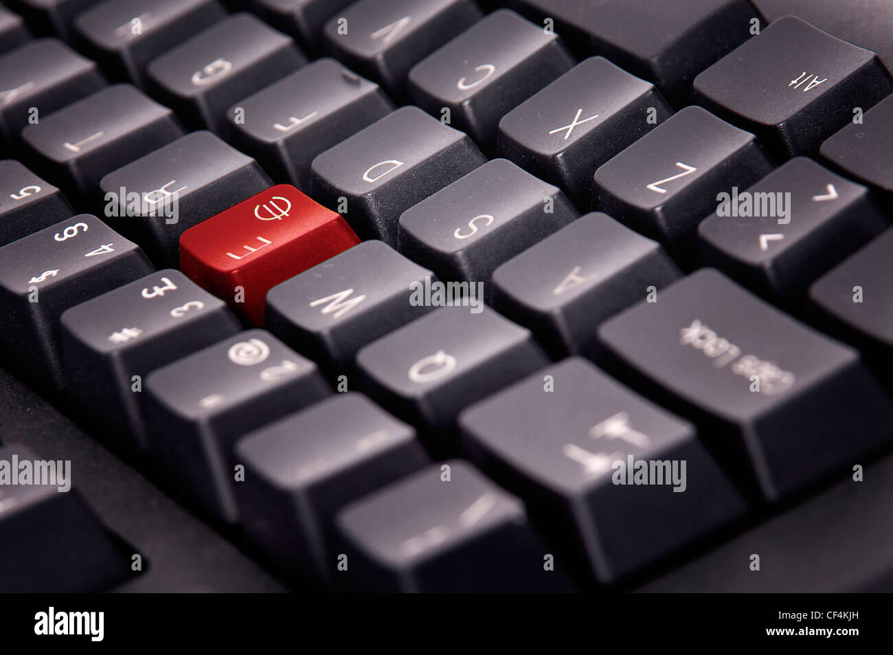 Computer keyboard with euro symbol key in red Stock Photo Alamy