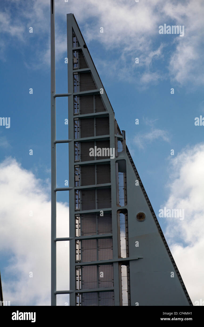 tip of sail, part of the new bridge at the opening of the new twin